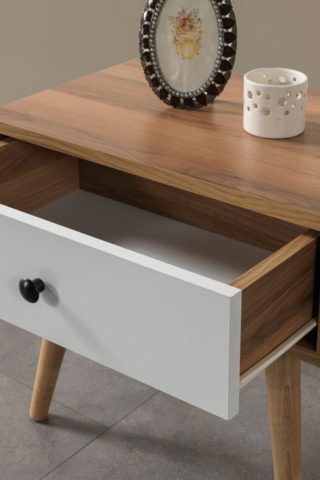 Hanah Home Vita 5107 Mesita de noche Nogal y Blanco Hanah Home Vita 5107 Mesita de noche Nogal y Blanco